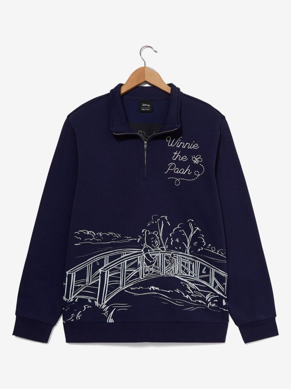 Disney Winnie the Pooh Bridge Quarter Zip Sweater — BoxLunch Exclusive Medium